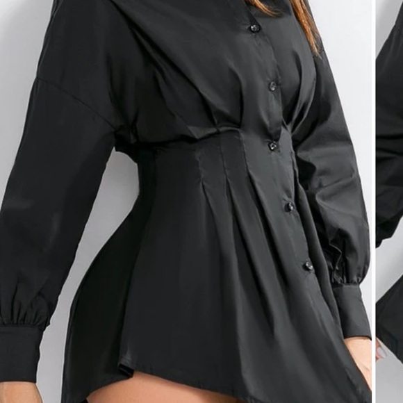 Black Button-Up Dress - Picture 1 of 3